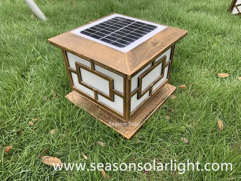 Energy Saving Lamp Outdoor LED Solar Pillar Gate Light for Garden with LED Lighting