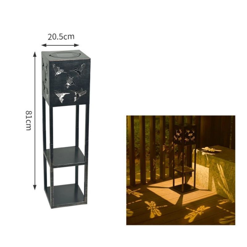 Waterproof Outdoor Light Solar Power Courtyard Atmosphere Light Metal Flowerpot Stand Wyz19670