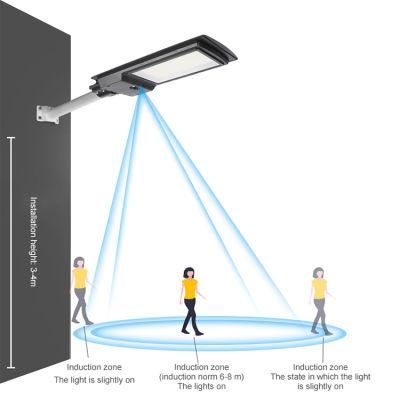100W 200W 300W Solar Powered Radar Sensor IP65 Waterproof Integrated All in One LED Solar Street Light