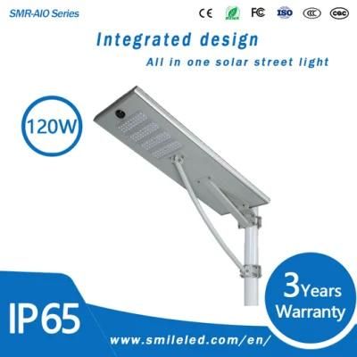 Integrated Aluminum IP65 All in One Solar LED Street Light 120W