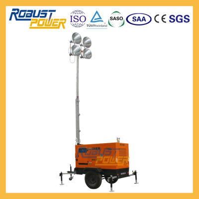 20kw Diesel Generator Hydraulic Light Tower with 9m Mast