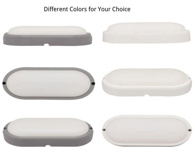 IP65 Moisture-Proof Lamp 18W Outdoor Bulkhead Waterproof LED Light Energy Saving Lamp Oval White with CE RoHS Certificate