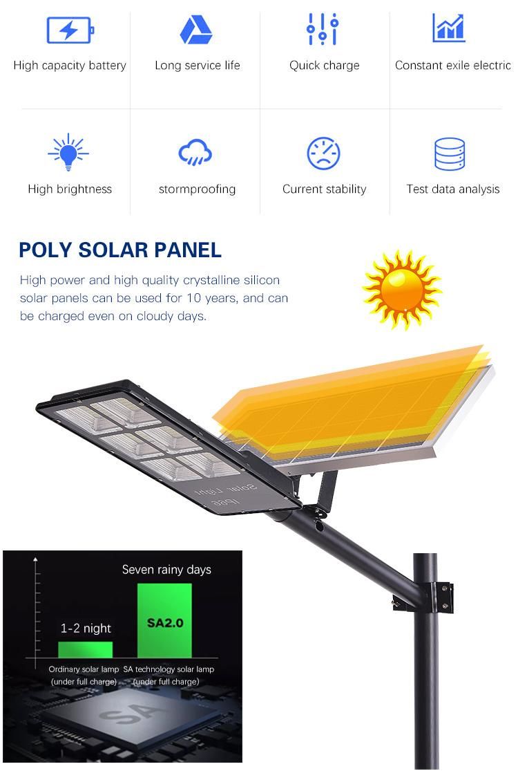 High Quality Waterproof IP65 Road Lamp 20W 30W 50W 100W Solar LED Street Light