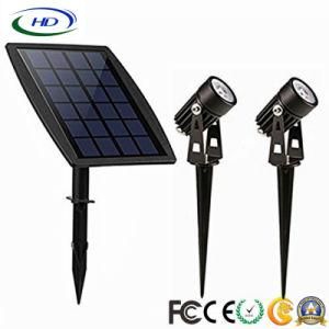 Solar LED Garden Light with 2 Spotlights for Outdoor Lighting