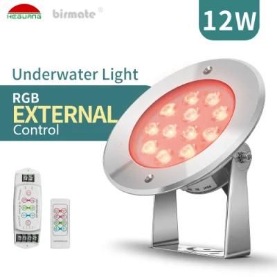 12W 12V External Control 316L Stainless Steel LED Underwater The Garden Pool Light