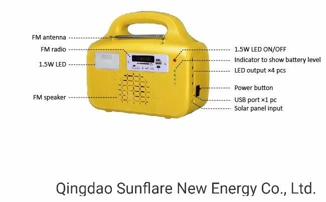 20W Solar Power Kit System Support Fan and FM Radio