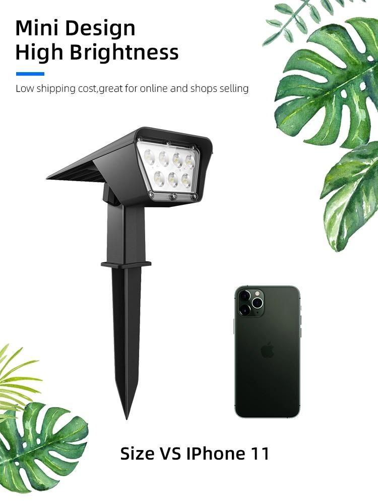Garden and Outdoor Solar Landscape Spotlight, Solar Spot Lights with Waterproof LED and Solar Panel Integrated, Solar Powered Spotlight Garden Light