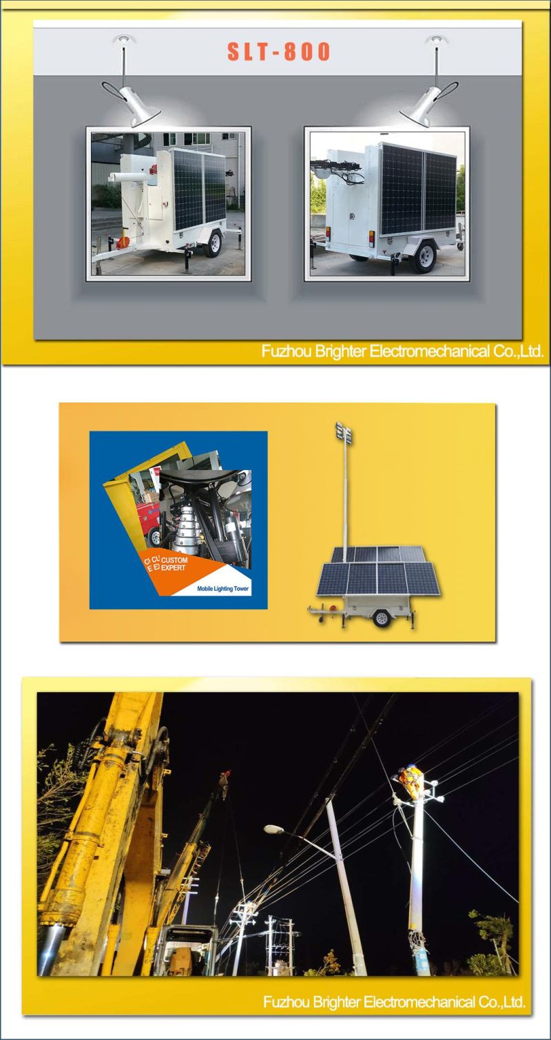 LED Lamp Solar Mobile Tower Light with Manual Lighting Tower