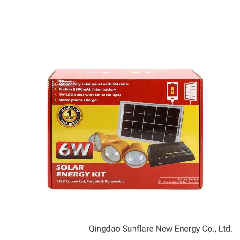 Portable 6W/5V off Grid Solar Power System Solar System Generator