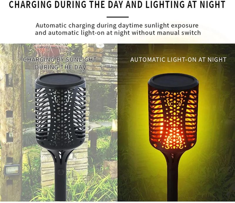 New 99LEDs Solar Torch Flame Lights with Factory Private Mould