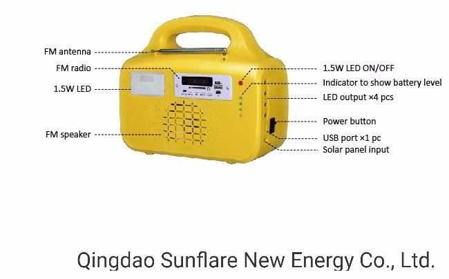 Fashionable FM Radio and MP3 Solar Panel Lighting Kit Light System