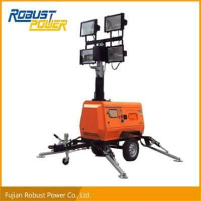 Metal Halide Mobile Lighting Tower with 360 Degrees Mast Rotation