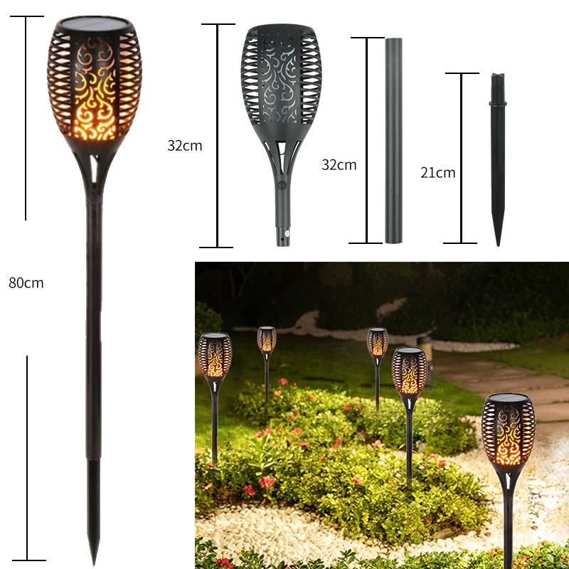 Old 96LEDs Solar Flame Lights That Can Be Custom-Made in Shenzhen Factory