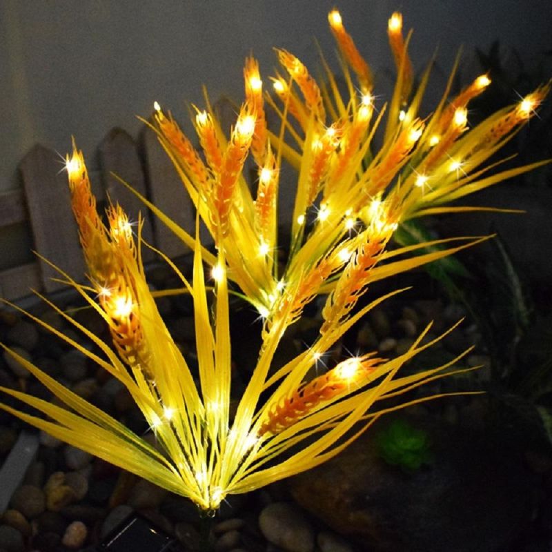 Powered Solar Garden Wheat Ears Figure Lights Lamp for Walkway Home Garden Wyz18468