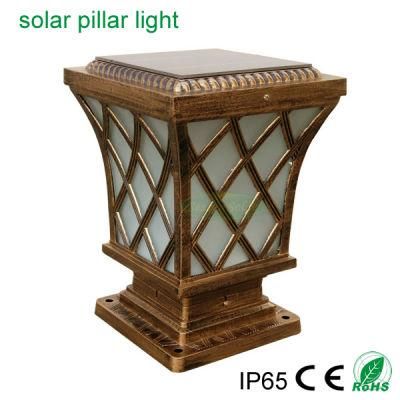Multi-Color LED Lamp Solar Energy Outdoor Pillar Light with LED &amp; Solar Panel