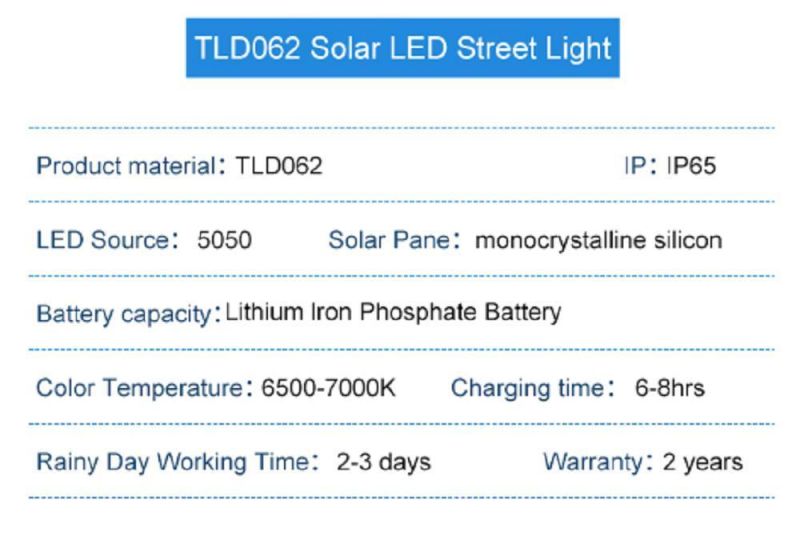Special Heat Dissipation Case Waterproof All in One Solar LED Street Light