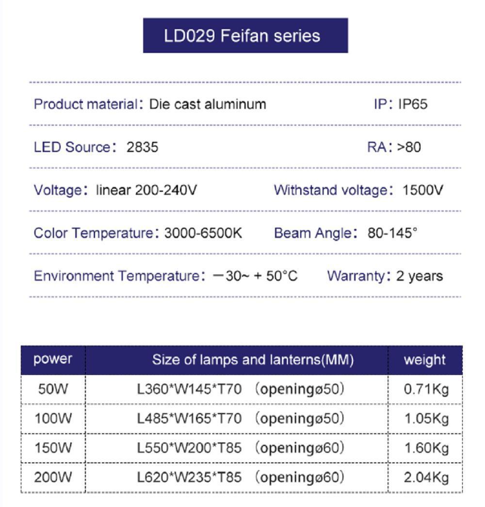 COB Outdoor High Brightness 100-200W LED Street Light