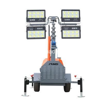 Mining 7m Vertical Hydraulic Mast LED Diesel Portable Light Towers Fzmtc-1000b
