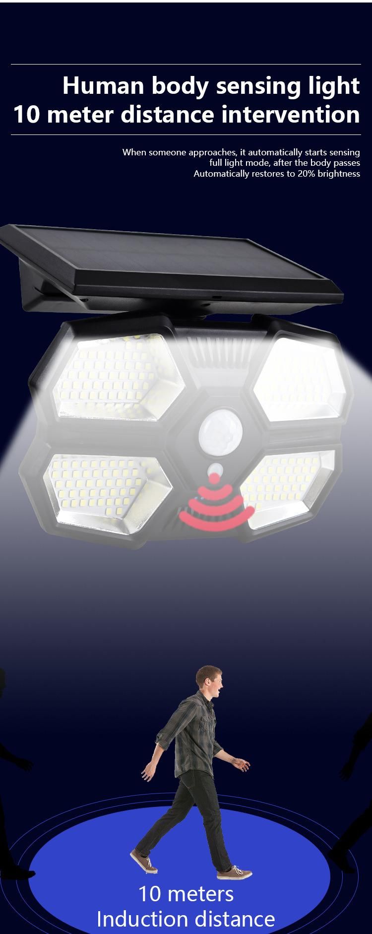180LED Human Body Induction Outdoor Waterproof Garden Lighting Solar Wall Light