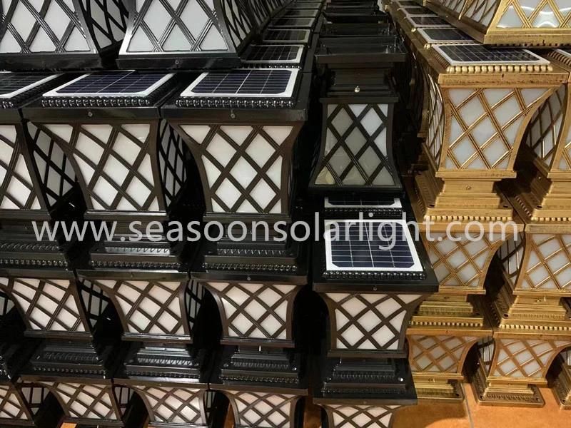 Smart LED Outdoor Patio Garden Lighting Solar Pillar Light for Christmas Decoration Lighting