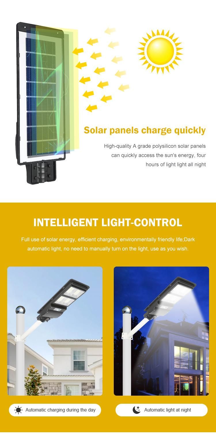 Newest Design Outdoor Lighting Waterproof IP65 90W 120W All in One Solar LED Street Lamp