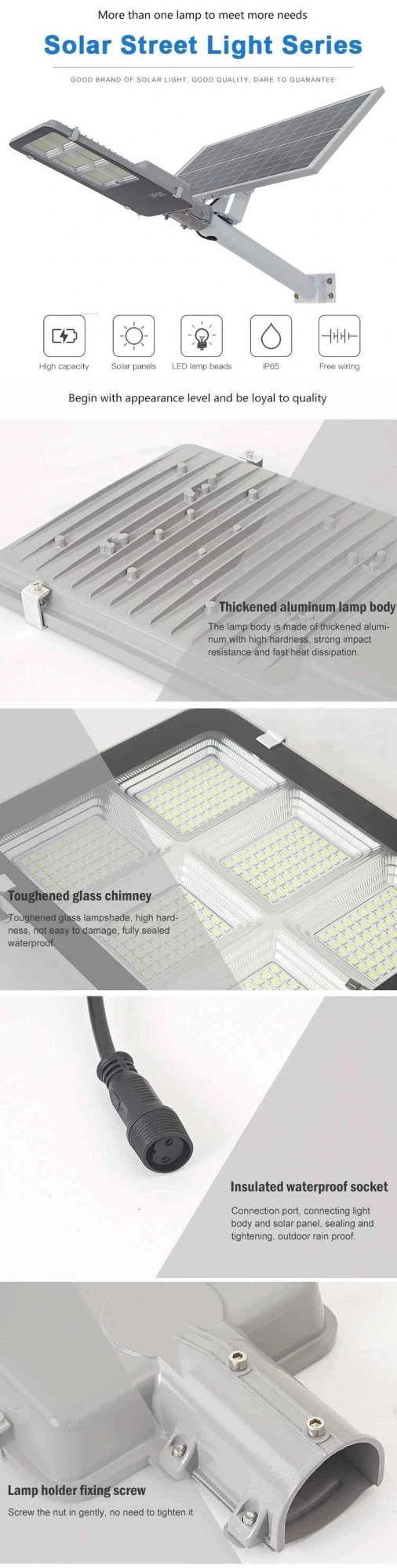 High Performance Outdoor Waterproof IP65 SMD LED Solar Street Light