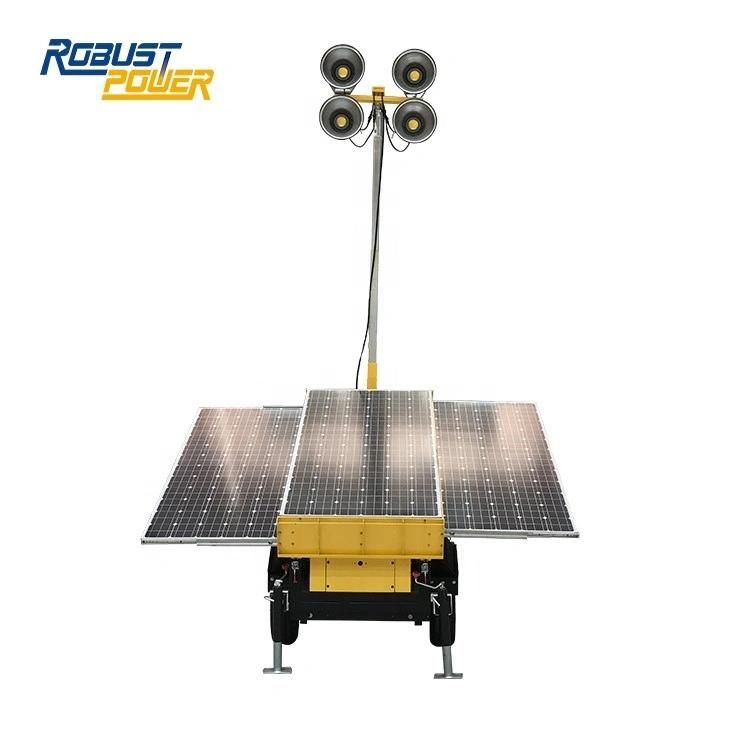 Solar Panel LED Lighting Battery Mobile Light Tower