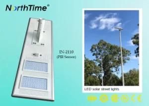110W All-in-One LED Solar Street Light with 5 Years Warranty