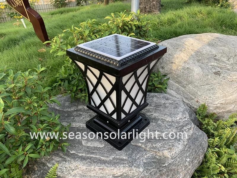 Smart LED Outdoor Patio Garden Lighting Solar Pillar Light for Christmas Decoration Lighting