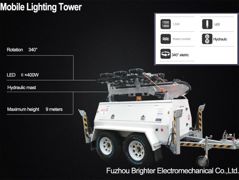 Yanmar Power Emergency Mobile Lighting Tower for Mining Sports Field