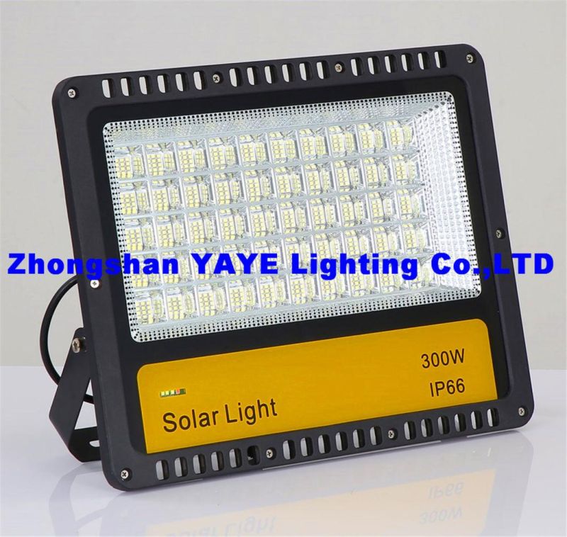 Yaye 2021 Hot Sell New Design 300W IP65 Outdoor Square Factory 300W Solar LED Flood Garden Lawn Light