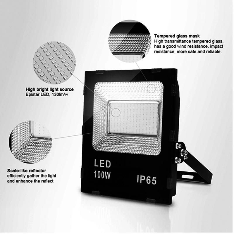 Outdoor LED Flood Lights Bulbs Factory Whole Sale Price Flood Lights Manufacturer Solar Power Street Light Solar 50W 100W 150W 200W Floodlight