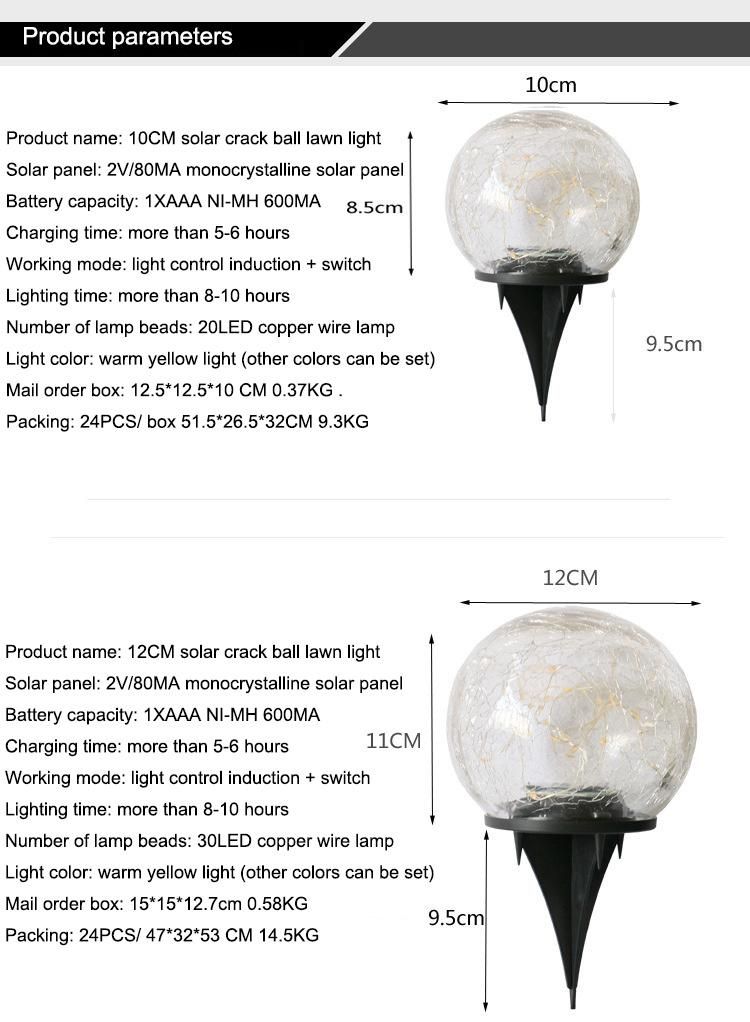 LED Solar Outdoor Waterproof Crack Light Garden Lawn Light
