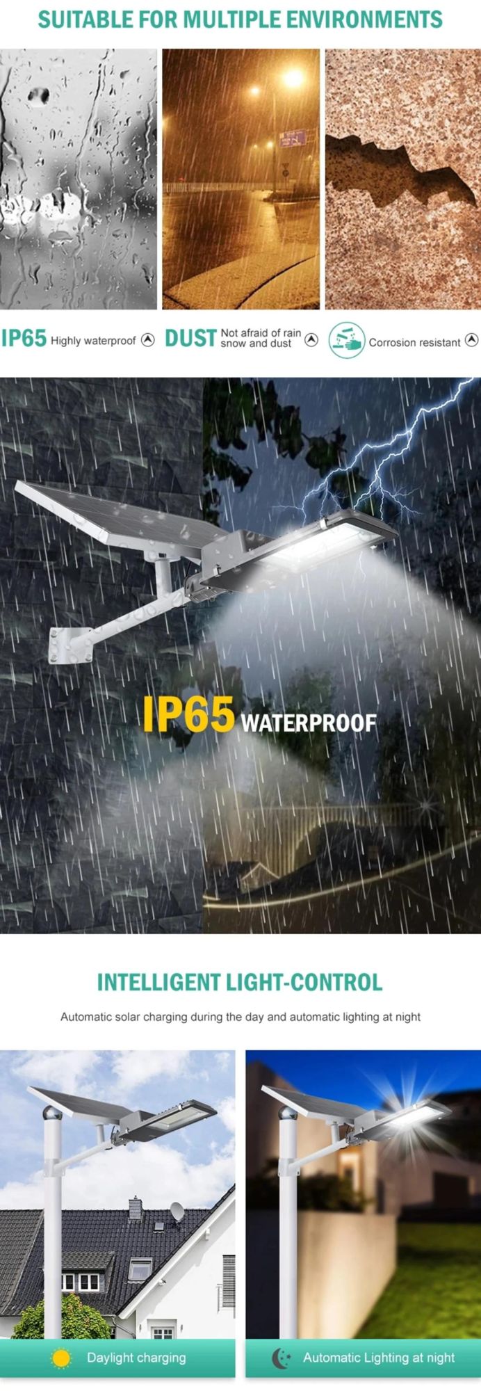 Built-in Battery Rechargeable Powered PIR Motion Sensor Lights LED Light