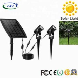 Quality Waterproof LED Solar Garden Light with 2 Spotlights for Outdoor Lighting
