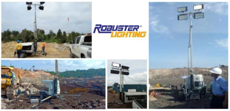 4X480W Hydraulic Lighting Tower 7m Telescopic Mast LED Mobile Light Tower