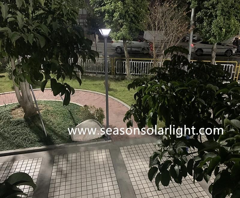 3m High Pole Square Lighting Outdoor Solar Garden Yard Pathway Lighting with Smart Warm+White LED Lighting