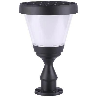 High Quality High Lumen Outdoor 5W Warm White LED Light Solar Pillar Lamp with CE RoHS