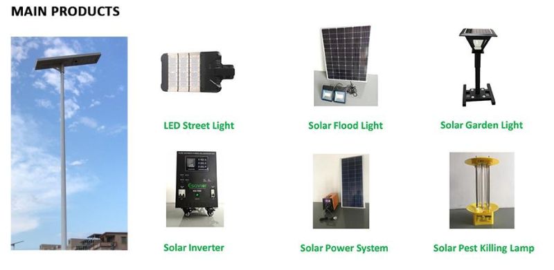 80W 8000 Lumen Solar Powered Lighting Integrated Solar LED Street Light Ce RoHS IP66