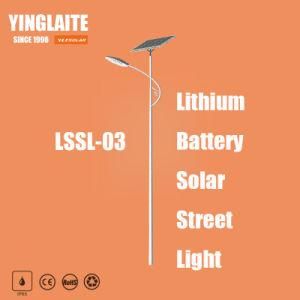 High Lumens Bridgelux 8m Pole 60W Lithium Battery Solar Street Lamp