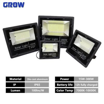 China Factory LED Solar Power Floodlight 15W 30W 40W 60W for Outdoor Lighting IP65 Lamp