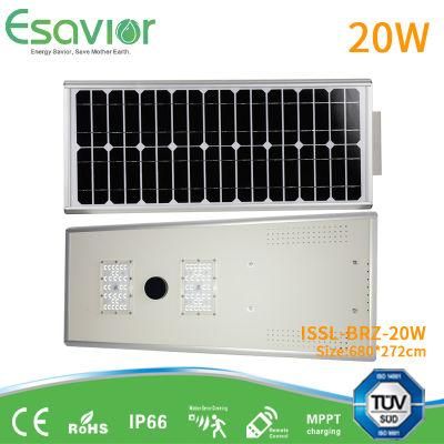 High Lumen 5 Years Waranty 20W All in One Integrated Solar LED Steet Light Outdoor Solar Lighting