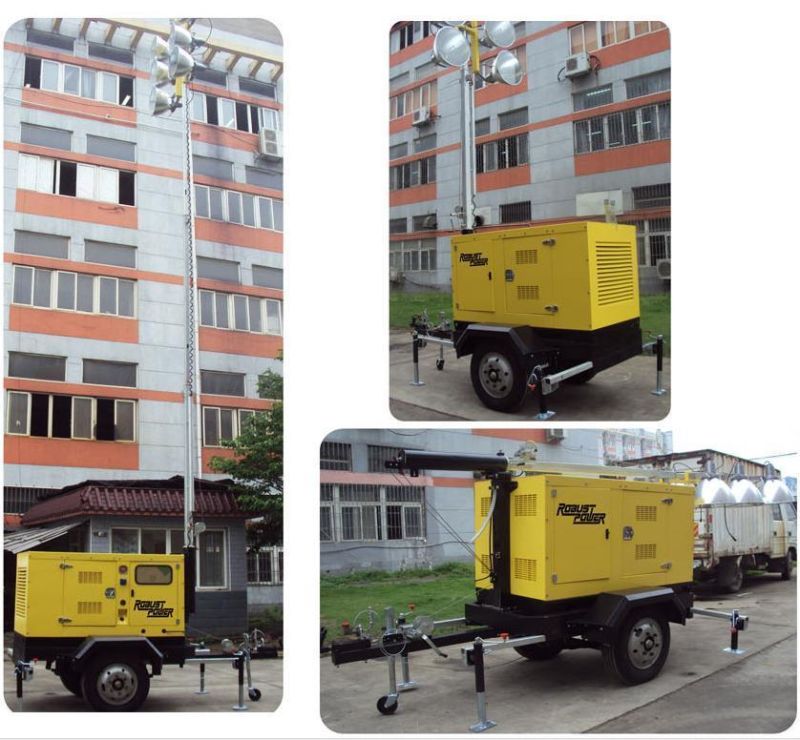 20kw Diesel Generator Hydraulic Light Tower with 9m Mast