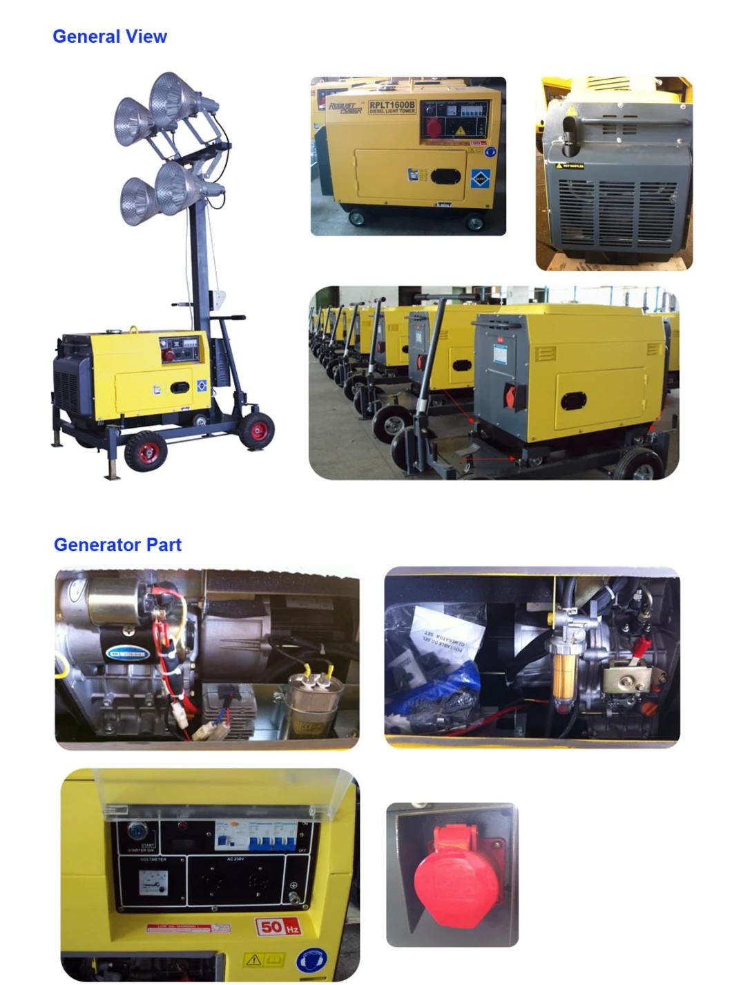 Self-Locking Mwchanism Diesel Portable Light Tower