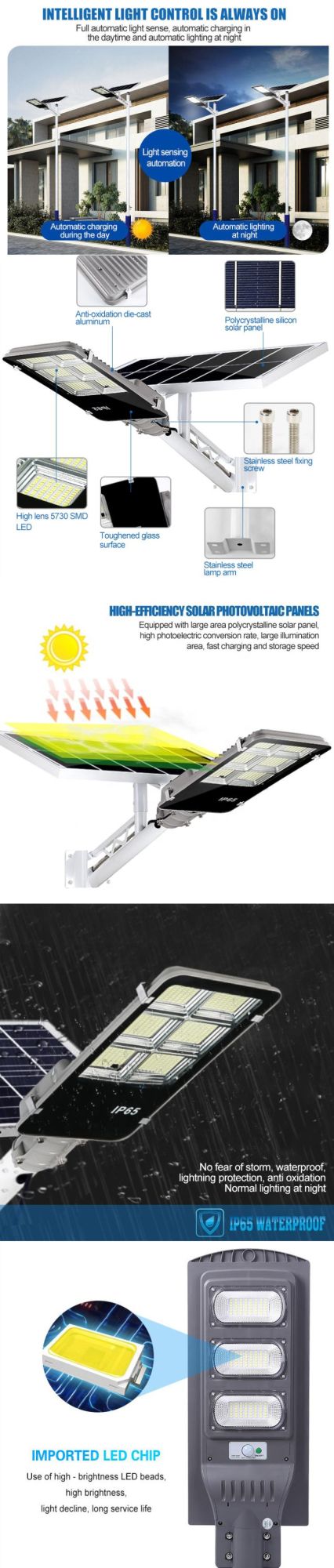 Super Bright Motion Sensor 60 Watt Integrated Solar LED Street Light Outdoor Price