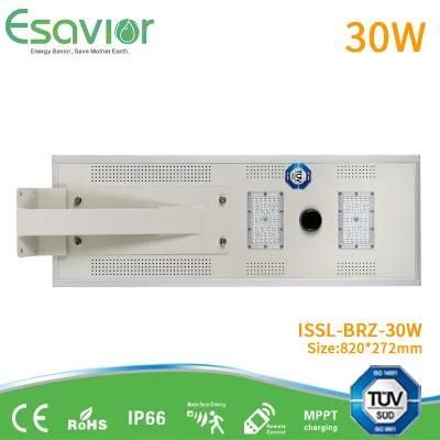 Ce/RoHS/IP66 30W 3000 Lumen Integrated LED Solar Street Lights