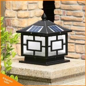 Black Outdoor Garden Light LED Solar Powered Pillar Post Lamp
