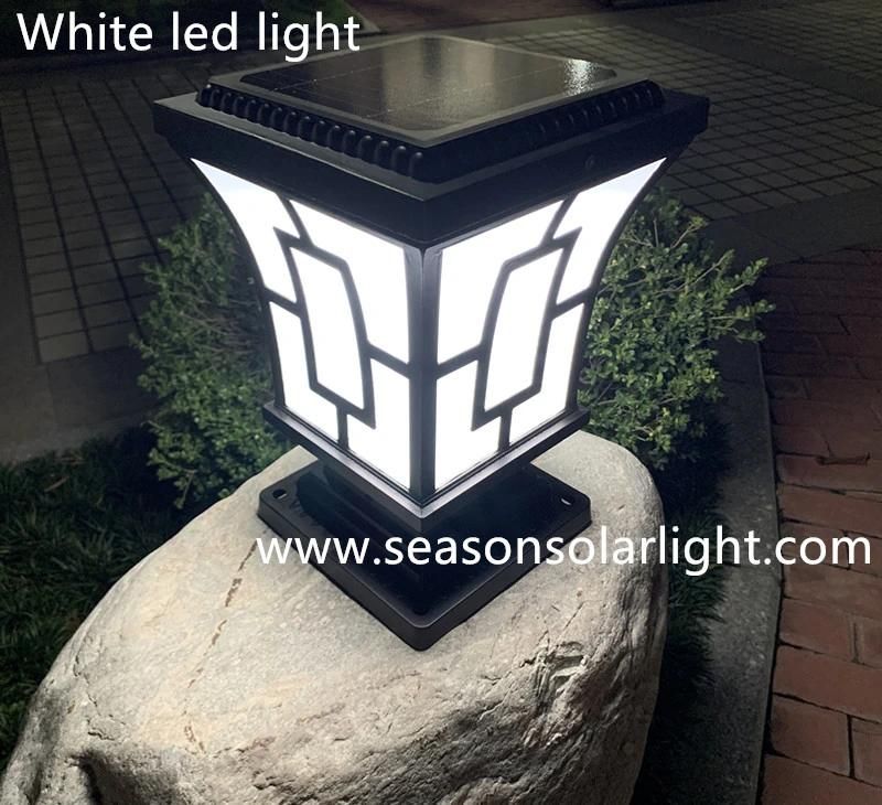 New 2022 LED Lighting Outdoor 5W Courtyard Garden Gate Solar Pillar Light with Warm White LED Light