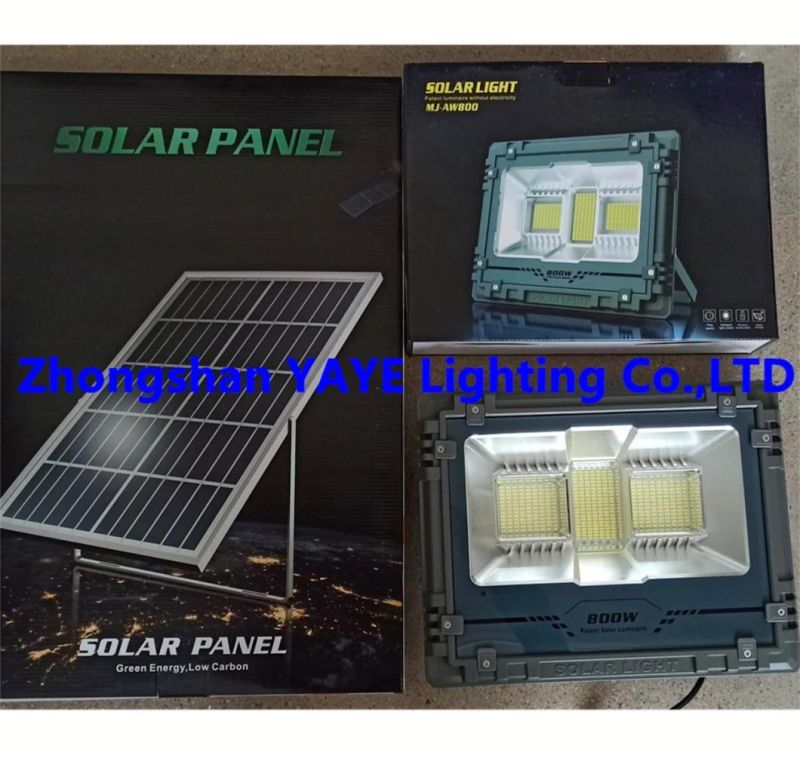 Yaye Hottest Sell 800W/500W IP66 Solar LED Flood Light with Radar Sensor/ Remote Controller/ 3 Years Warranty/ Available Watts: 800W/500W/300W/200W/100W/60W