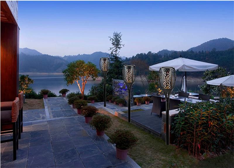 Old 96LEDs Solar Flame Lights That Can Be Custom-Made in Shenzhen Factory